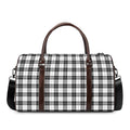 Black And White Tartan Pattern Print Duffel Bag