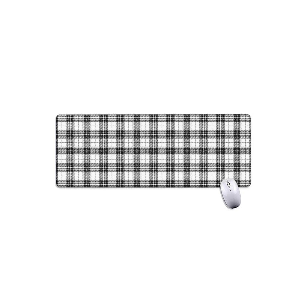 Black And White Tartan Pattern Print Extended Mouse Pad
