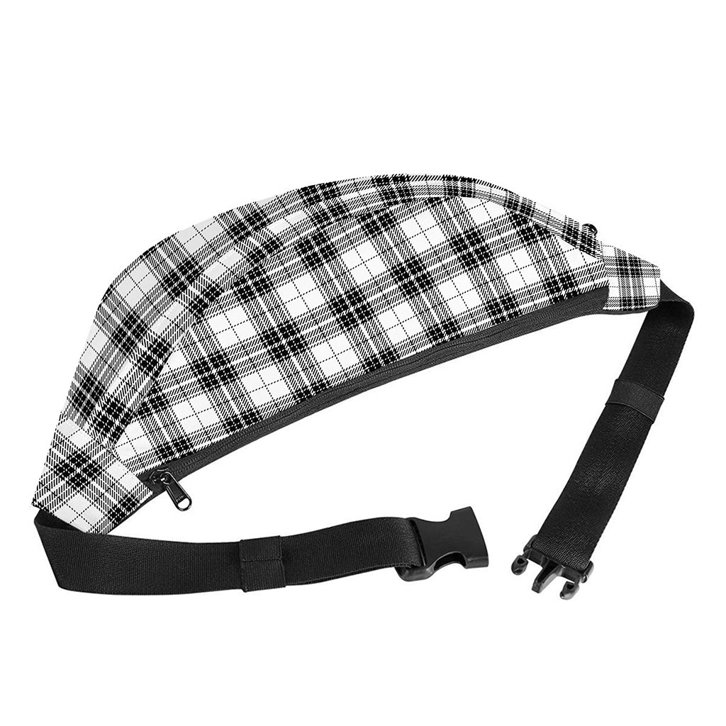 Black And White Tartan Pattern Print Fanny Pack
