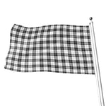 Black And White Tartan Pattern Print Flag