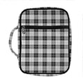 Black And White Tartan Pattern Print Front Pocket Bible Bag
