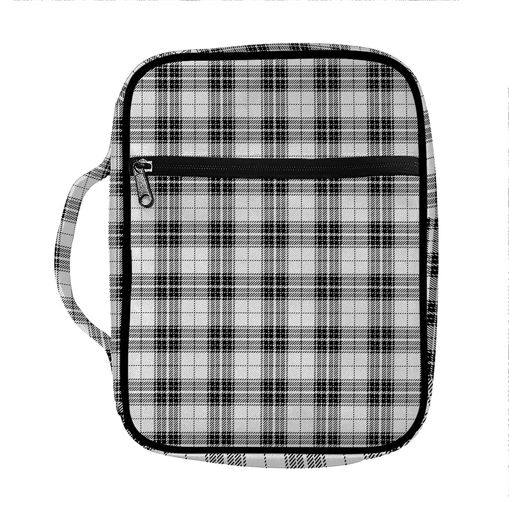 Black And White Tartan Pattern Print Front Pocket Bible Bag