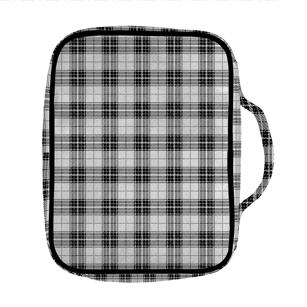 Black And White Tartan Pattern Print Front Pocket Bible Bag