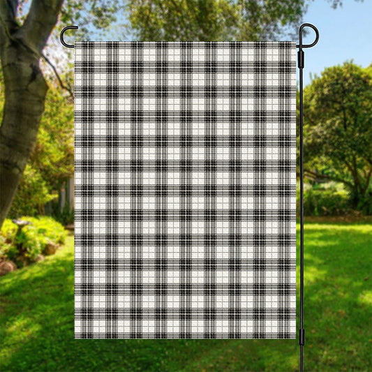 Black And White Tartan Pattern Print Garden Flag