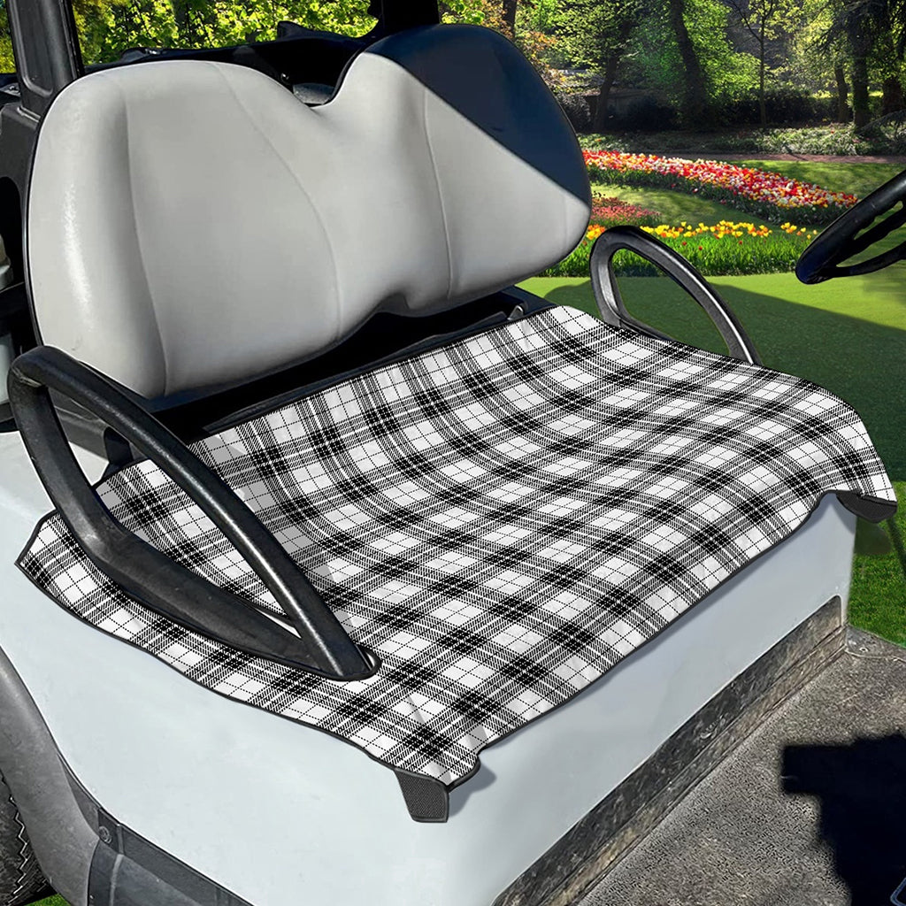 Black And White Tartan Pattern Print Golf Cart Seat Cover