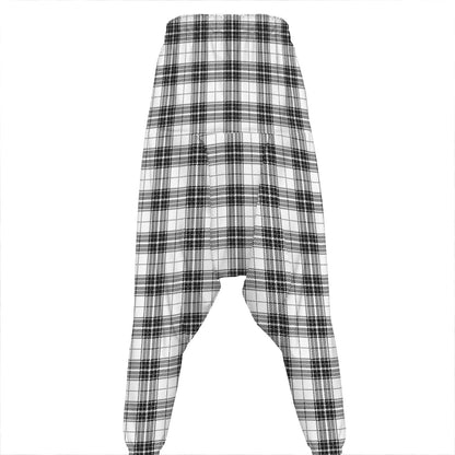 Black And White Tartan Pattern Print Hammer Pants