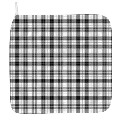 Black And White Tartan Pattern Print Hand Towel