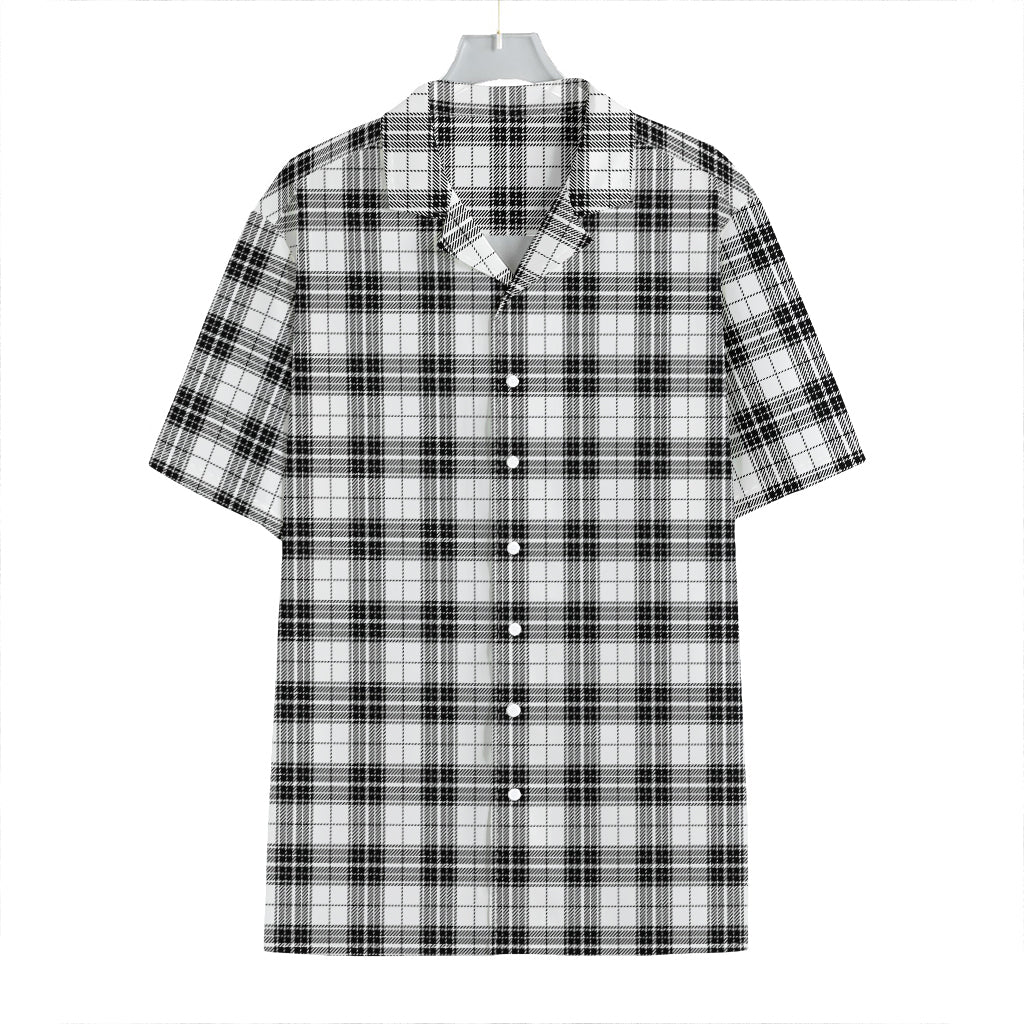 Black And White Tartan Pattern Print Hawaiian Shirt