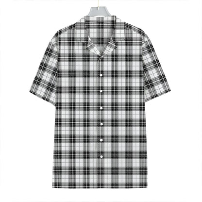 Black And White Tartan Pattern Print Hawaiian Shirt