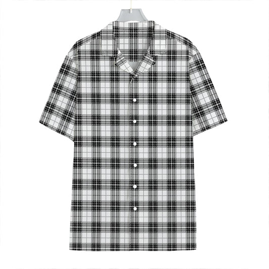 Black And White Tartan Pattern Print Hawaiian Shirt