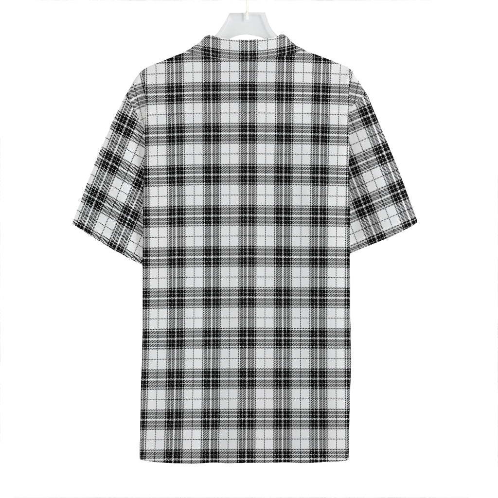 Black And White Tartan Pattern Print Hawaiian Shirt