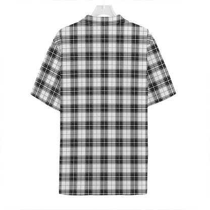 Black And White Tartan Pattern Print Hawaiian Shirt