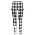 Black And White Tartan Pattern Print High-Waisted Pocket Leggings