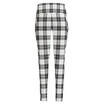 Black And White Tartan Pattern Print High-Waisted Pocket Leggings
