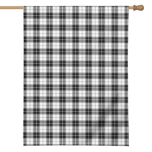 Black And White Tartan Pattern Print House Flag