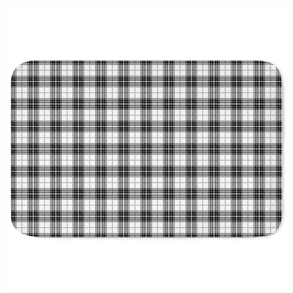 Black And White Tartan Pattern Print Indoor Door Mat