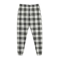 Black And White Tartan Pattern Print Jogger Pants