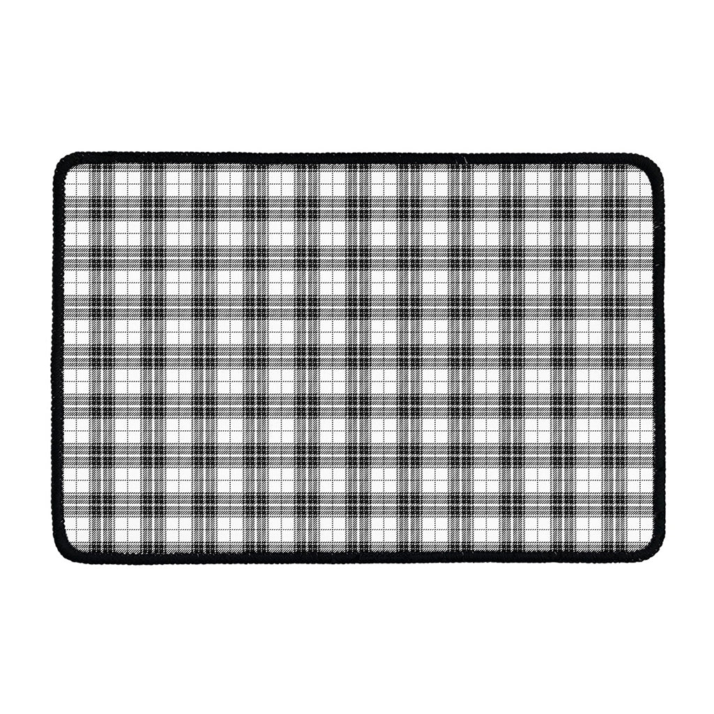 Black And White Tartan Pattern Print Kitchen Mat