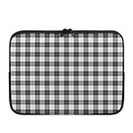 Black And White Tartan Pattern Print Laptop Sleeve