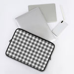 Black And White Tartan Pattern Print Laptop Sleeve