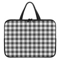 Black And White Tartan Pattern Print Laptop Sleeve With Handle