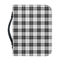 Black And White Tartan Pattern Print Leather Bible Cover