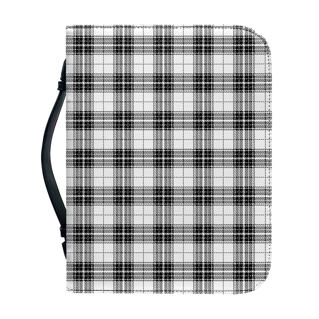 Black And White Tartan Pattern Print Leather Bible Cover