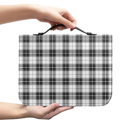 Black And White Tartan Pattern Print Leather Bible Cover