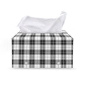 Black And White Tartan Pattern Print Leather Tissue Box Cover