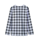 Black And White Tartan Pattern Print Long Sleeve Short Coat