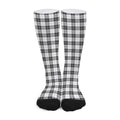 Black And White Tartan Pattern Print Long Socks