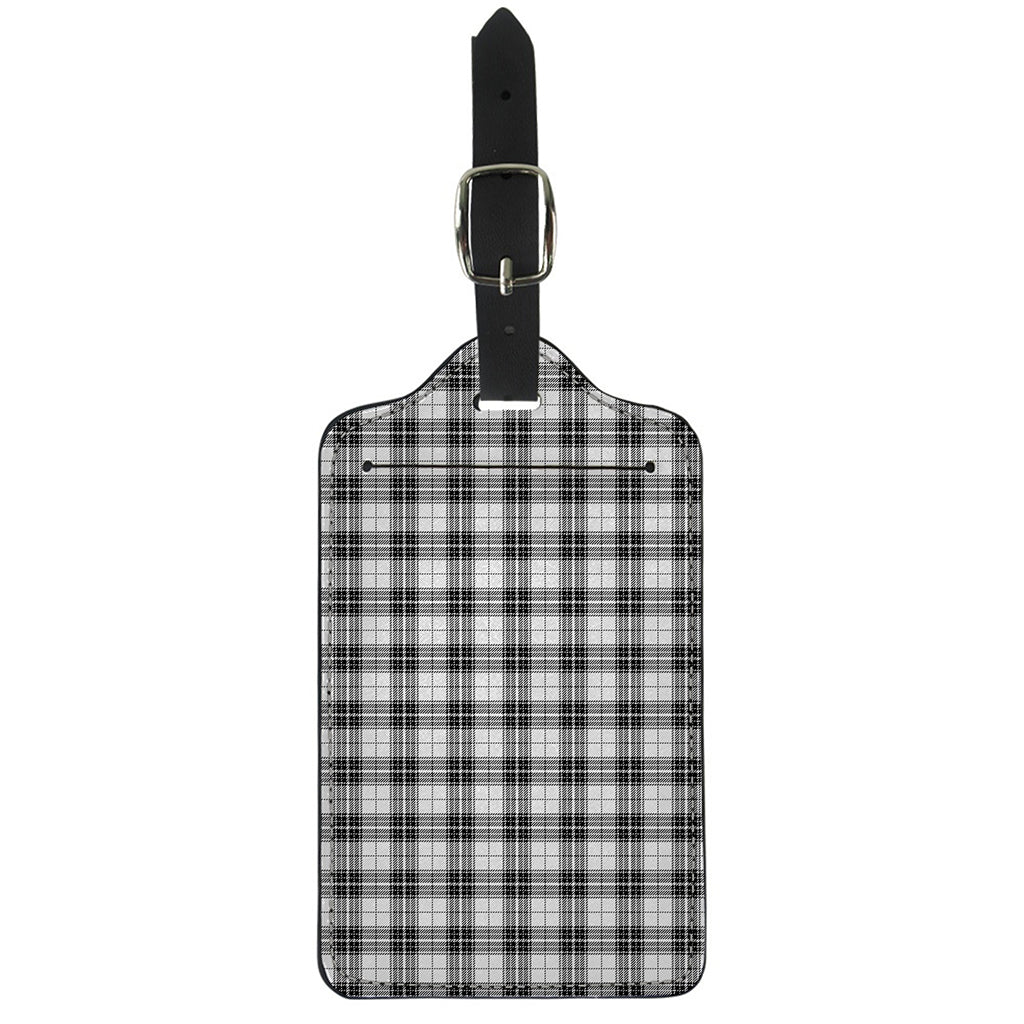 Black And White Tartan Pattern Print Luggage Tag
