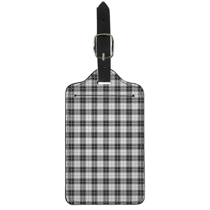Black And White Tartan Pattern Print Luggage Tag