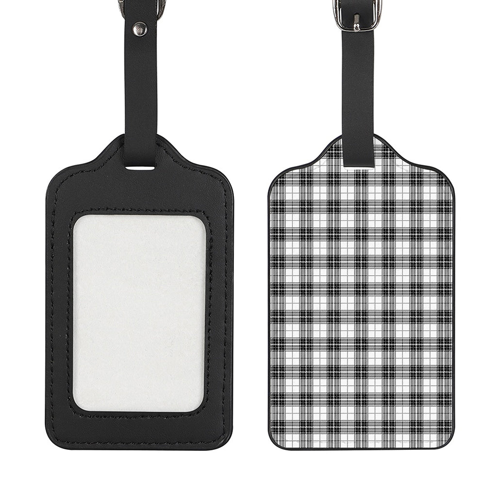 Black And White Tartan Pattern Print Luggage Tag