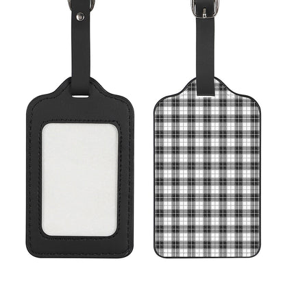 Black And White Tartan Pattern Print Luggage Tag