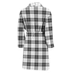 Black And White Tartan Pattern Print Men's Bathrobe