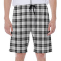 Black And White Tartan Pattern Print Men's Beach Shorts