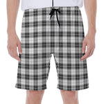 Black And White Tartan Pattern Print Men's Beach Shorts