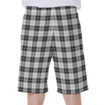 Black And White Tartan Pattern Print Men's Beach Shorts