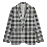 Black And White Tartan Pattern Print Men's Blazer