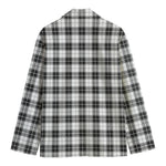 Black And White Tartan Pattern Print Men's Blazer