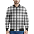 Black And White Tartan Pattern Print Men's Bomber Jacket