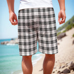 Black And White Tartan Pattern Print Men's Cargo Shorts