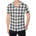 Black And White Tartan Pattern Print Men's Shirt