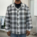 Black And White Tartan Pattern Print Men's Shirt Jacket