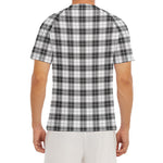 Black And White Tartan Pattern Print Men's Short Sleeve Rash Guard