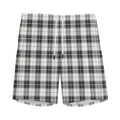 Black And White Tartan Pattern Print Men's Athletic Shorts