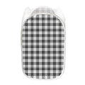 Black And White Tartan Pattern Print Mesh Laundry Hamper