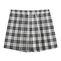Black And White Tartan Pattern Print Mesh Shorts