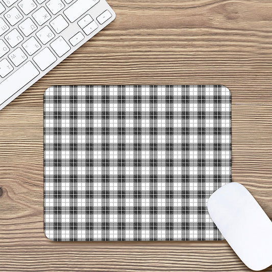Black And White Tartan Pattern Print Mouse Pad